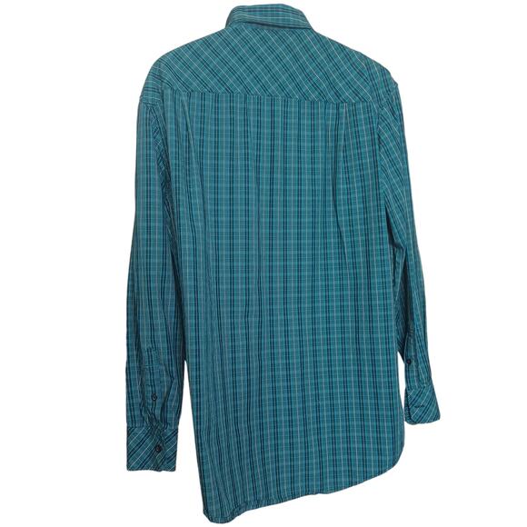 Alfani Mens‎ Plaid Shirt XL Button Down Blue Black 100% Cotton Easy Care - Picture 6 of 7